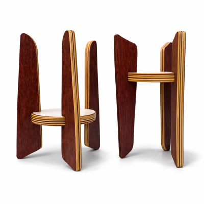 The Pebble Planter Stand-Marine Ply (200mm)